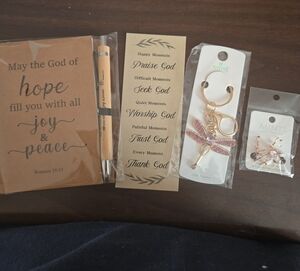 Inspirational Stationery and Keychain And Earring Set